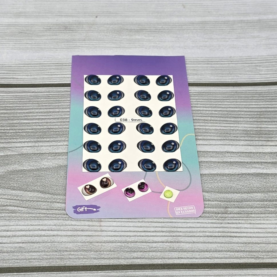 Occhi 3D misura 9mm Mod. 038