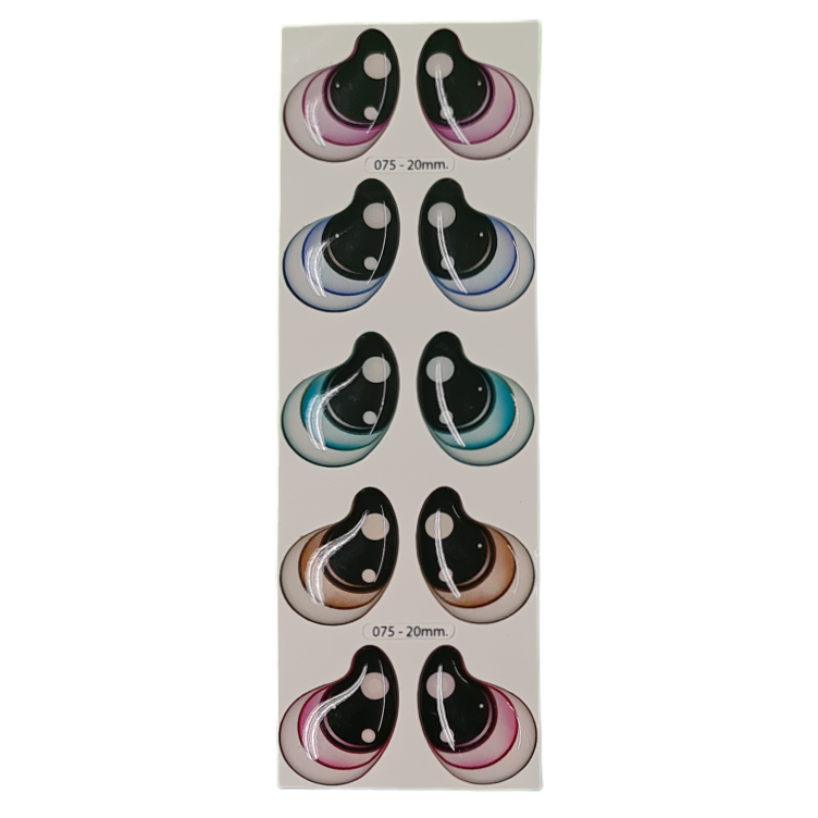 3D eyes measuring 20mm Code 075D20