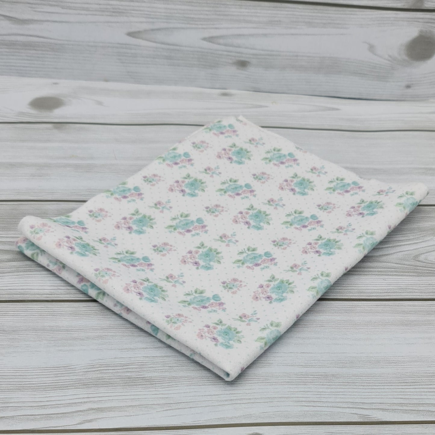 Pannolenci Stampato Fiori e Pois Acquamarina Cod. 10031-4