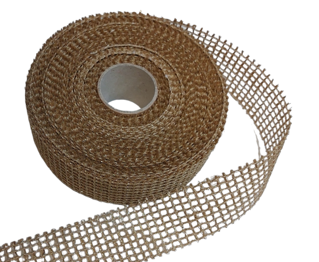 Nastro Juta Ecru Lamè 40mm Gogolandia