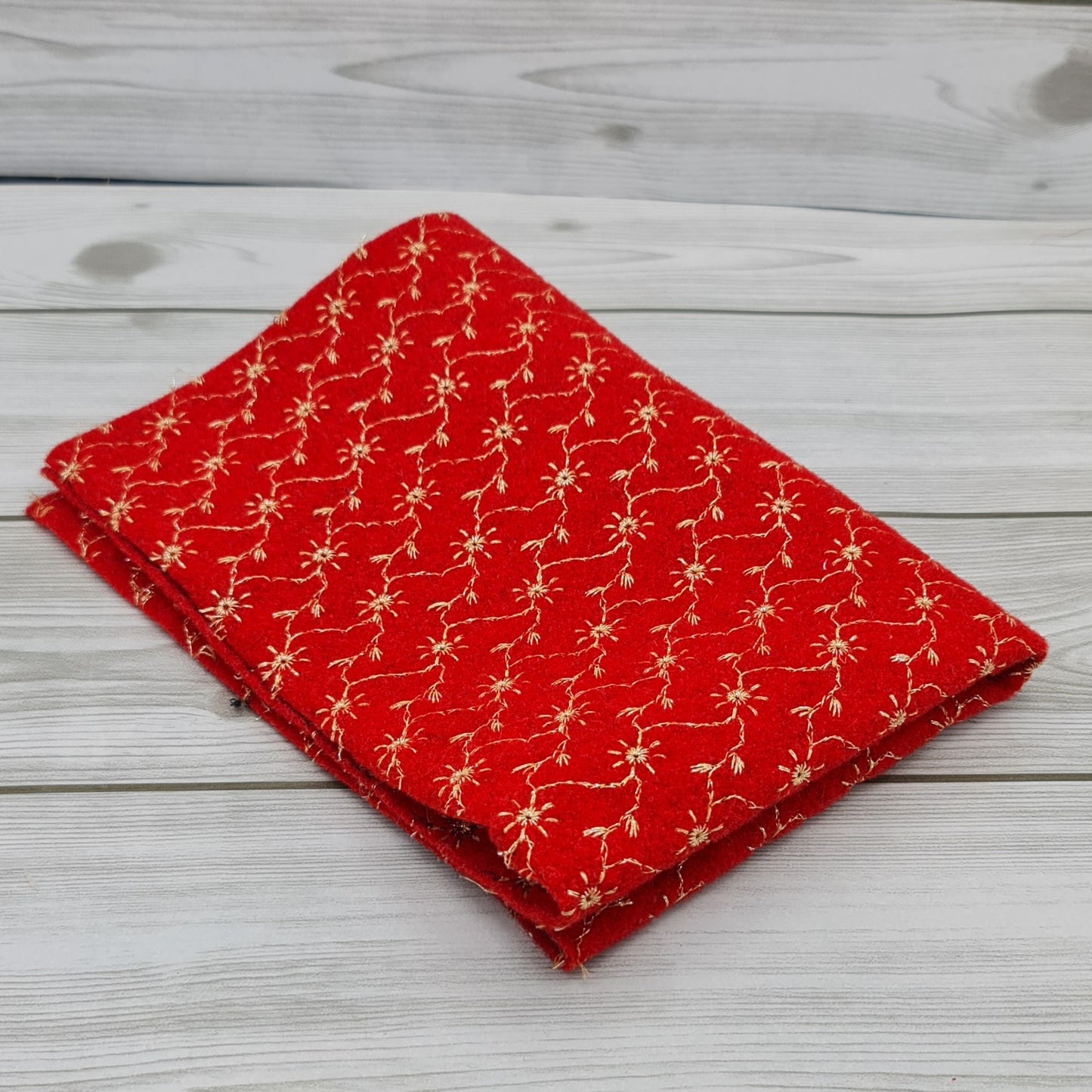 Feltro Ricamato Lurex Rosso/Oro