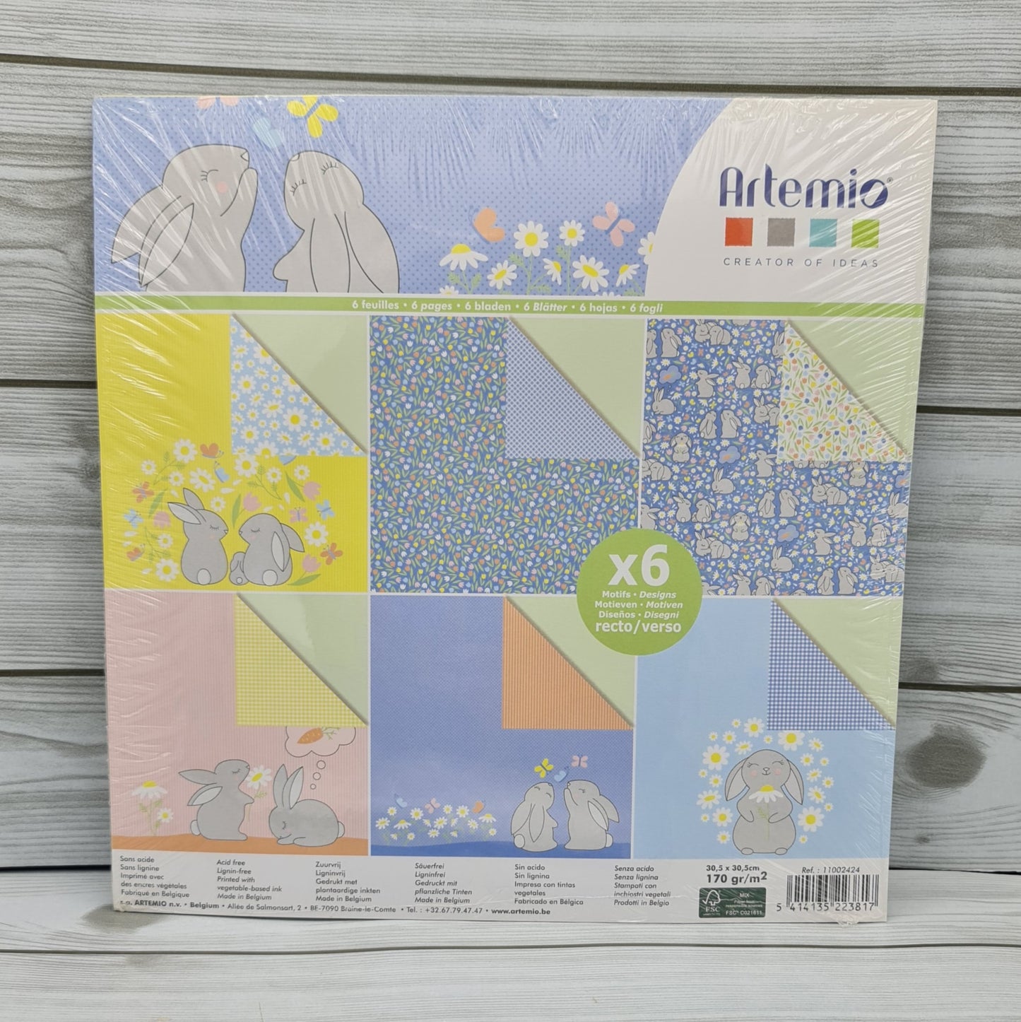 Easter gray bunnies scrapbooking block