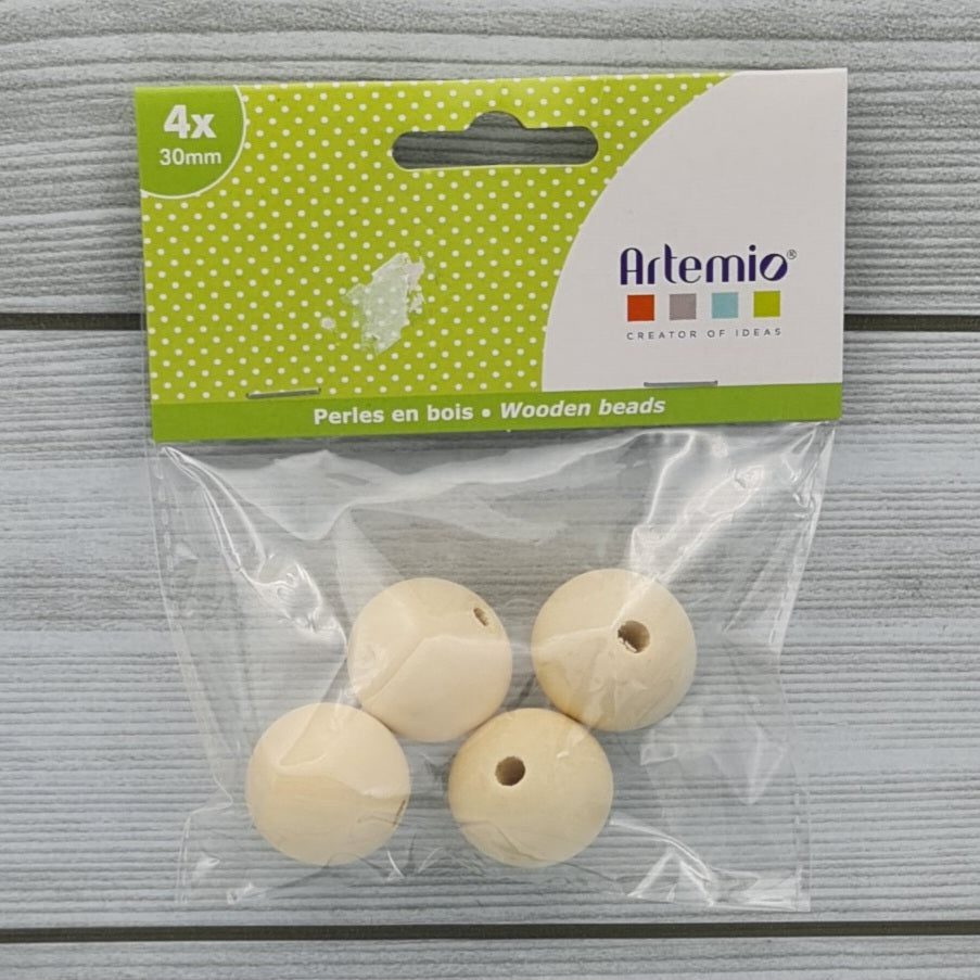 Sphères en bois 30 mm Code Artemio 14001717