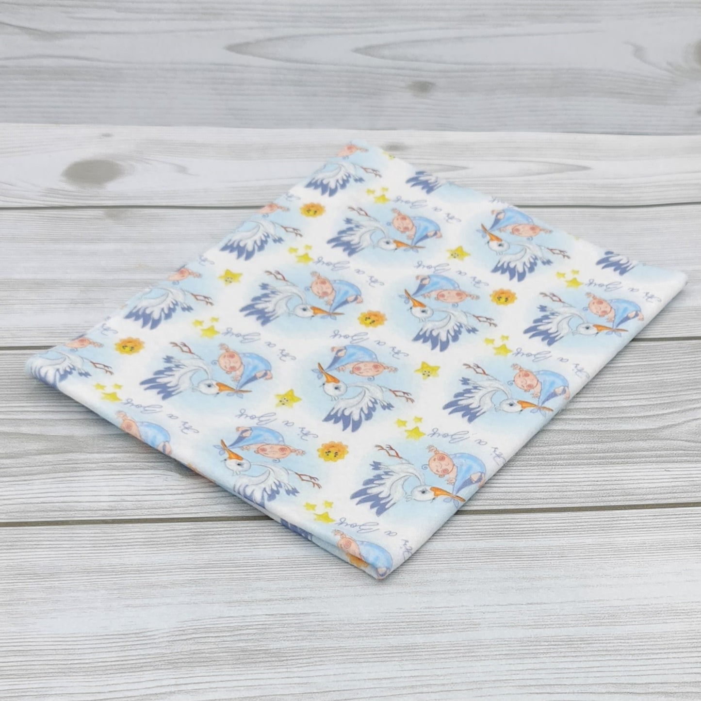 Pannolenci Stampato Cicogna Celeste Cod. 20037-8