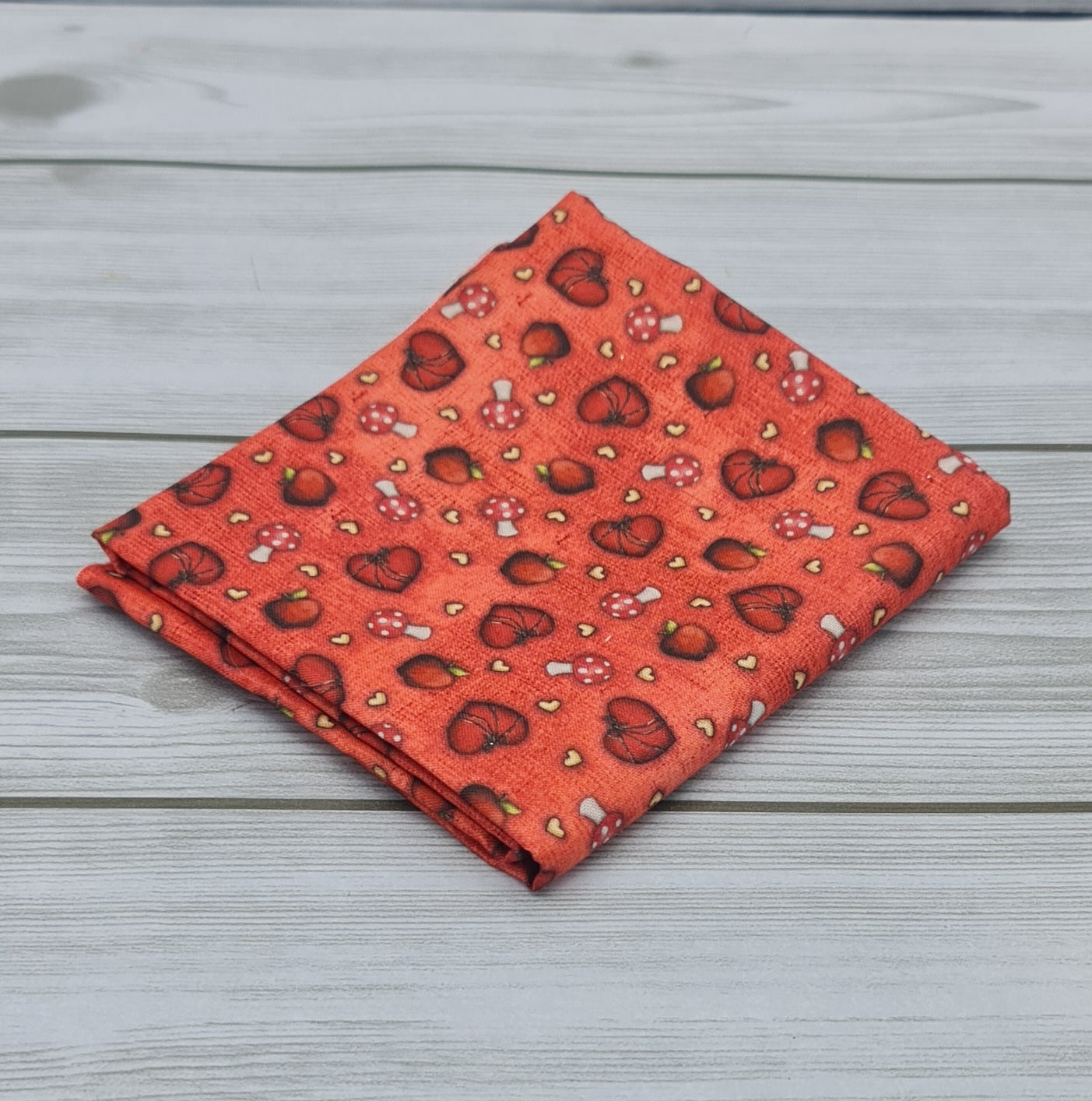 Cotonina Americana Gorjuss Cuori e Funghetti Corallo