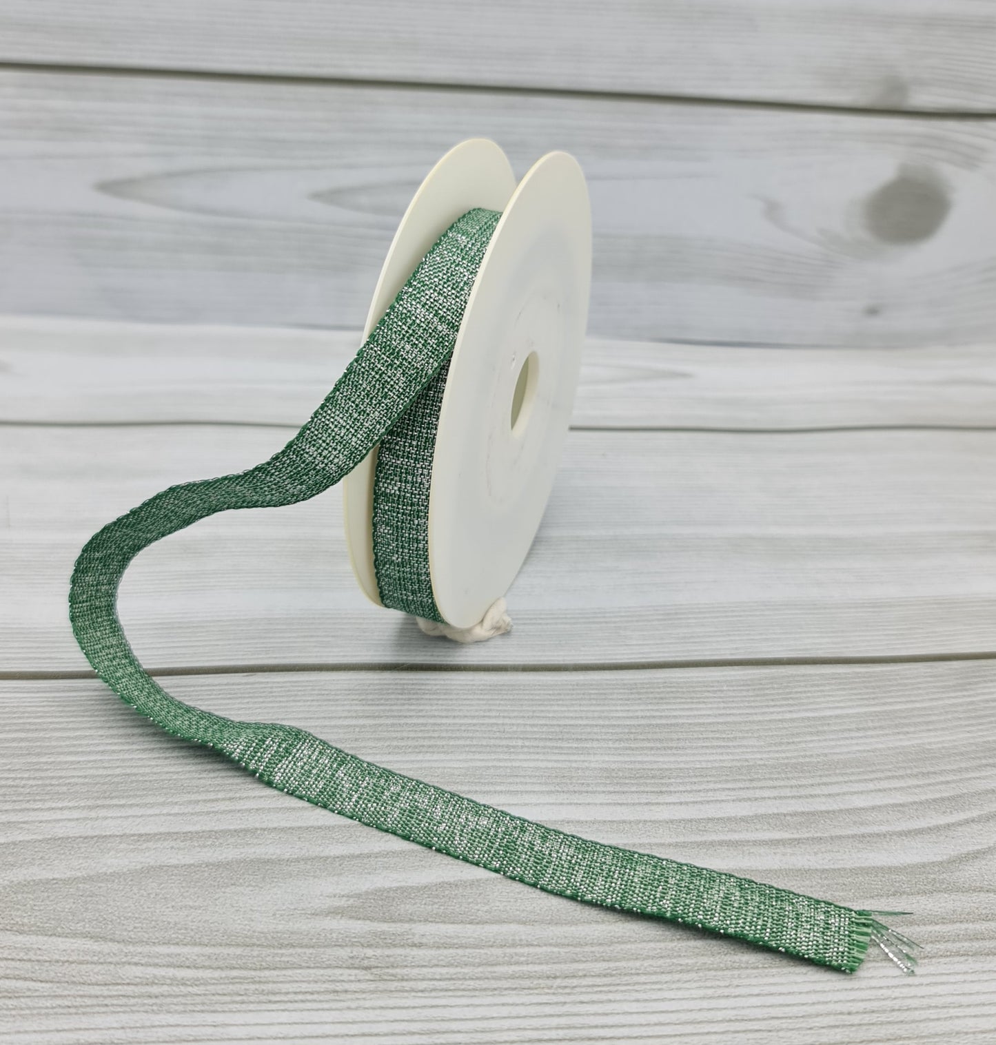 Nastro Lurex Verde Argento 15mm Gogolandia