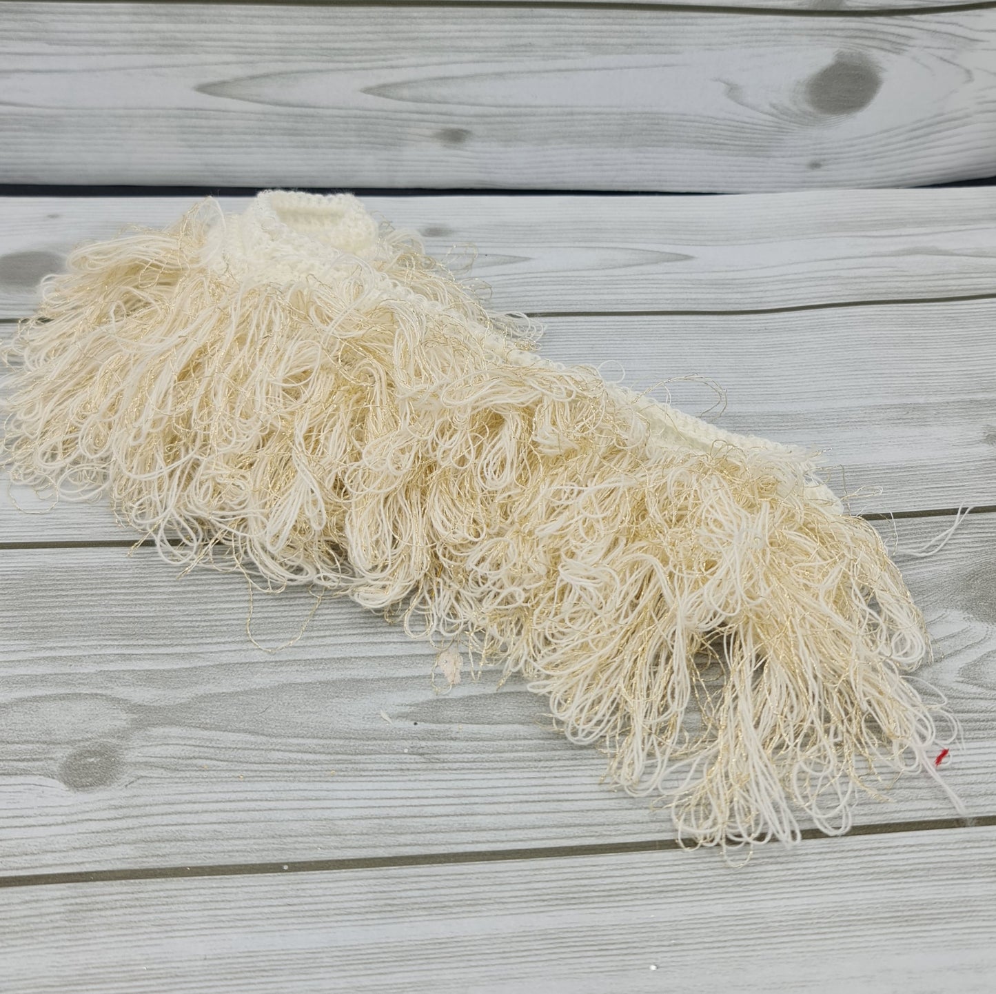 Nastro Frangia Lana Latte Oro Gogolandia