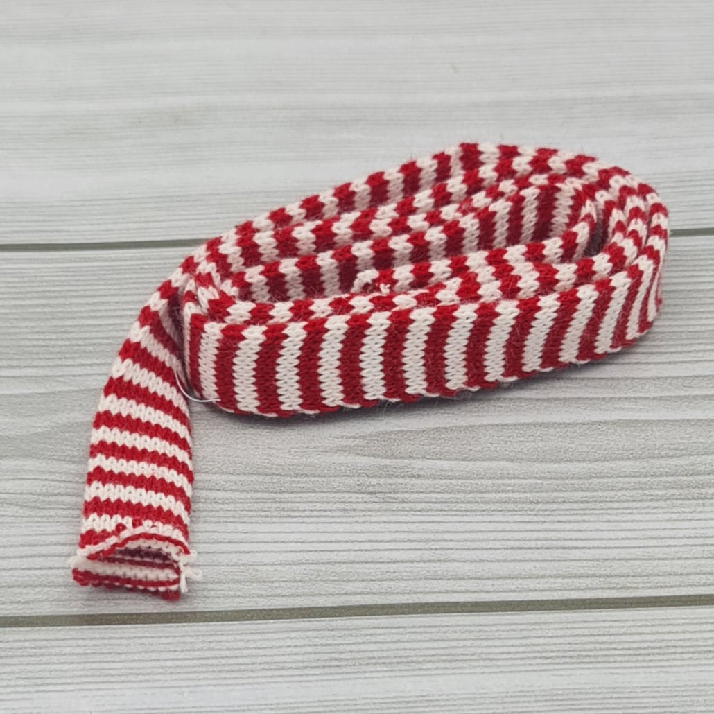 Tubolare Riga Lana Latte/Rosso 1,5cm Gogolandia