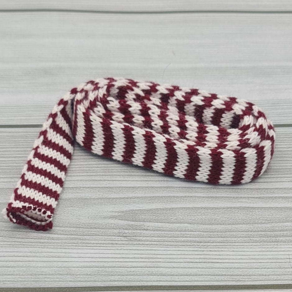 Tubolare Riga Lana Latte/Bordeaux 1,5cm Gogolandia