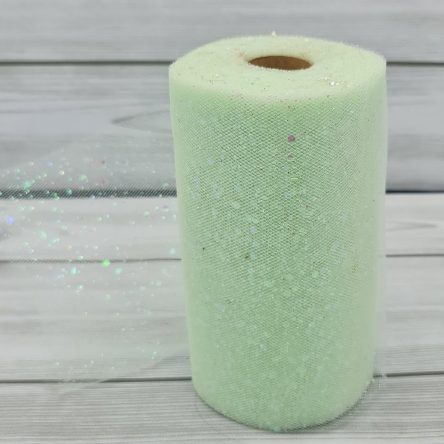 Tulle Iridescente 14cm Verde Baby Creattiva By Marta