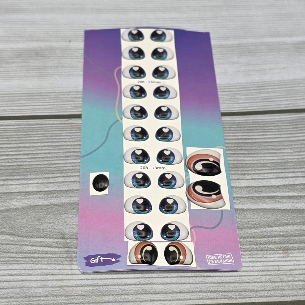 Yeux 3D mesurant 13 mm code 208D13