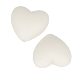 White Silicone Hearts
