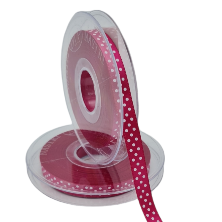 Ruban à pois fuchsia 10 mm Code 2140P12