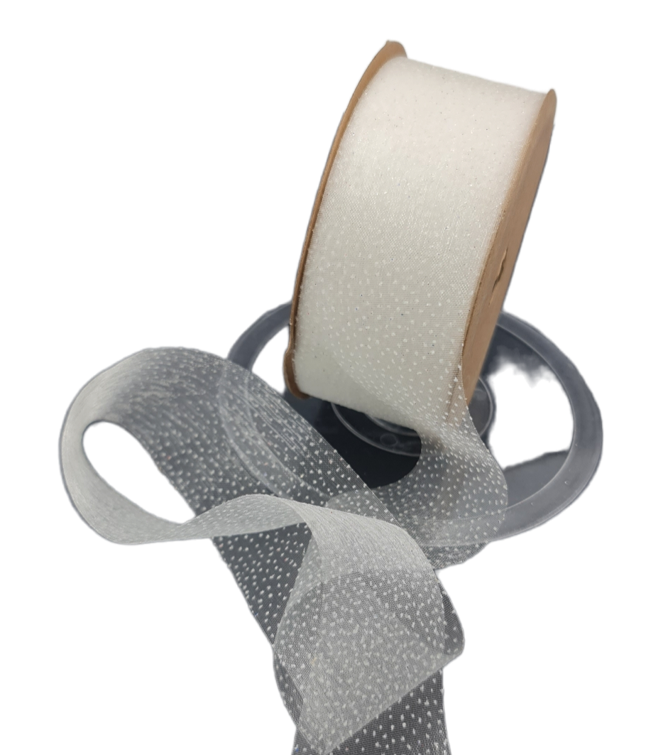 Nastro Glittering Crema 40mm Gogolandia