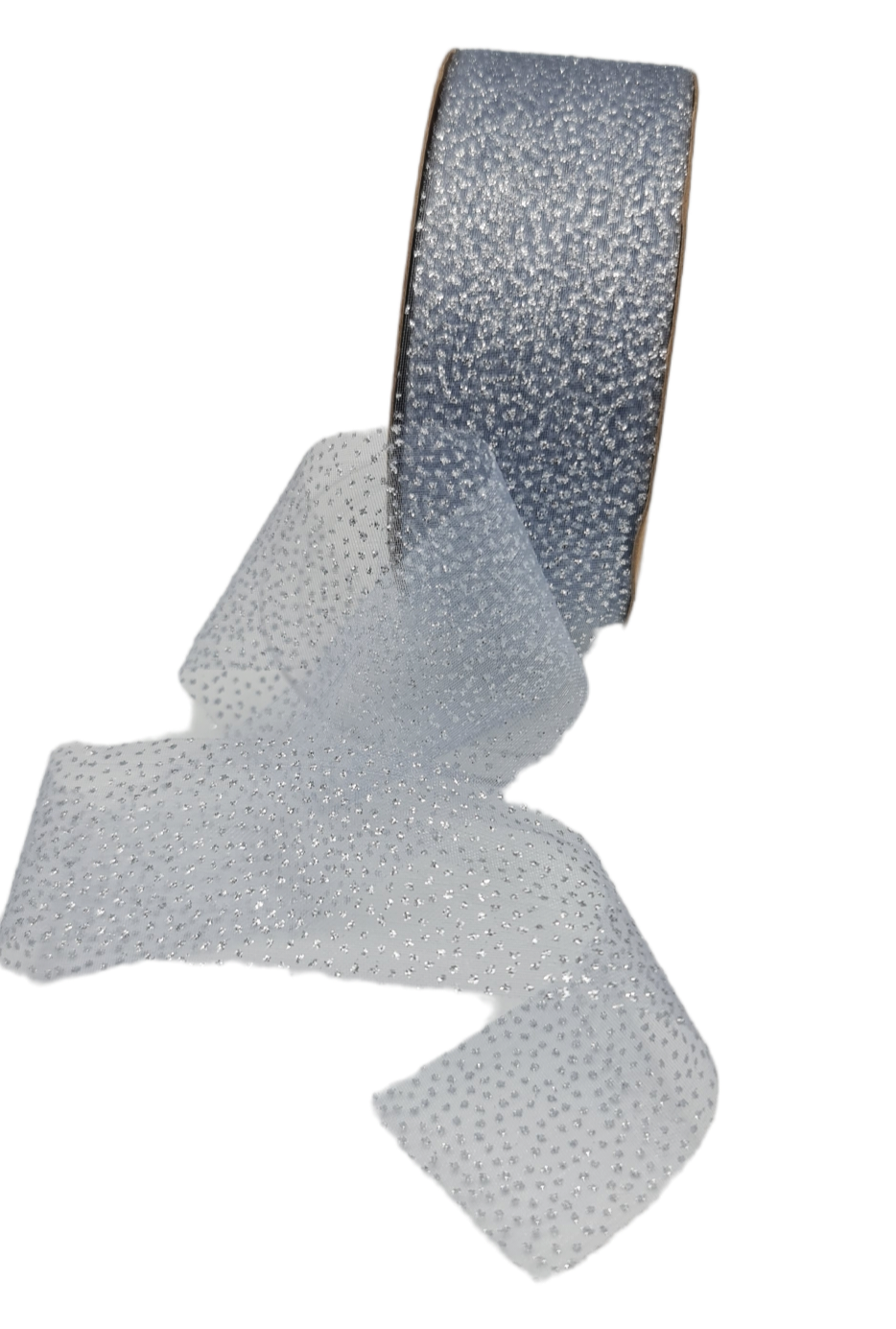 Ruban Scintillant Argent 40mm 3940M-40