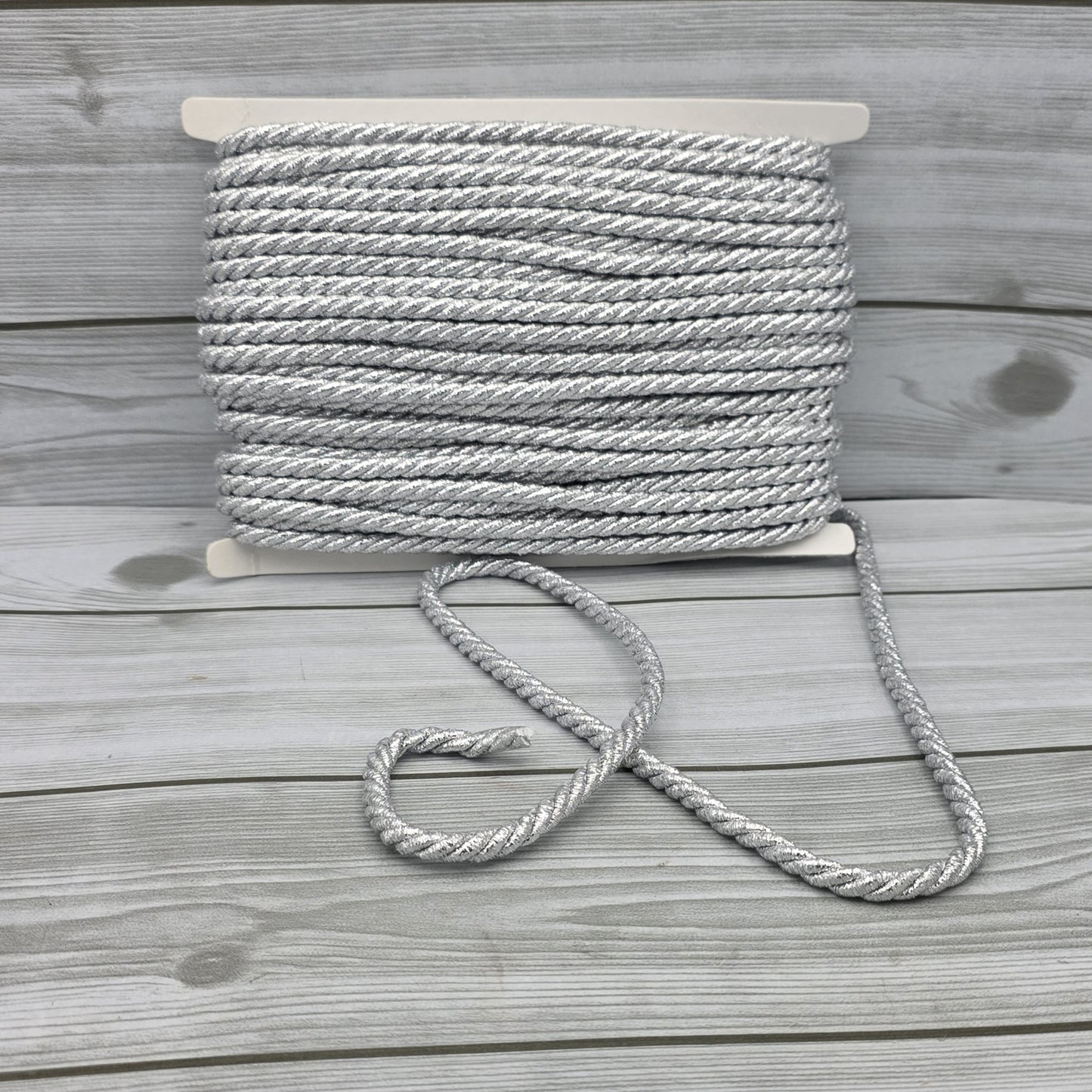 Silver Lurex Cord Ribbon 10mm