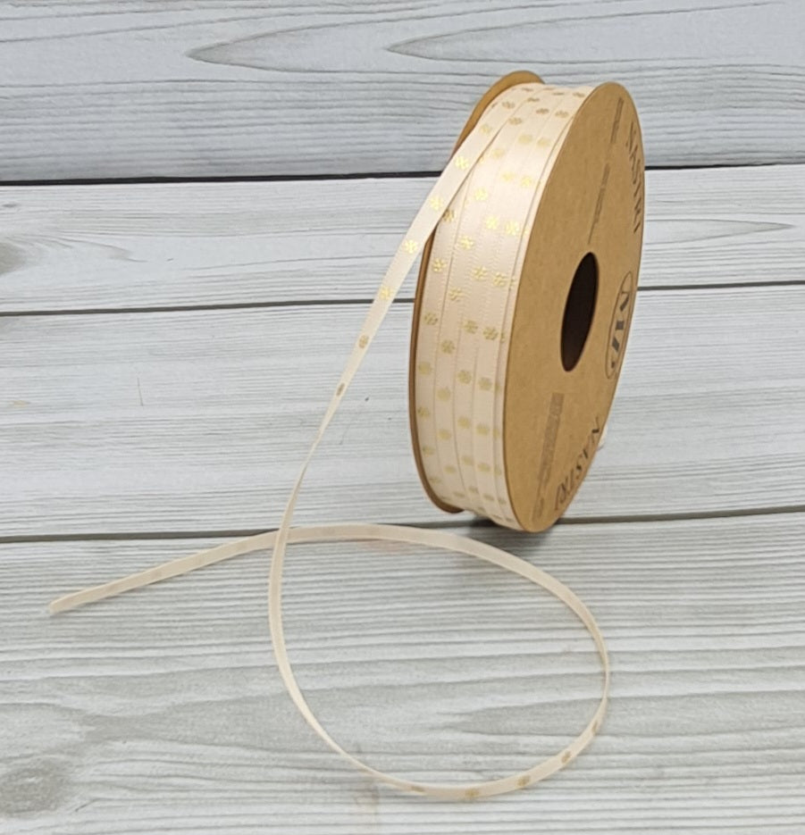 Nastro Snowflakes Crema 4mm Gogolandia