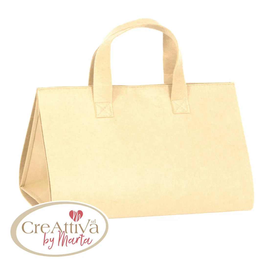 Sac porte-panettone en feutre ivoire