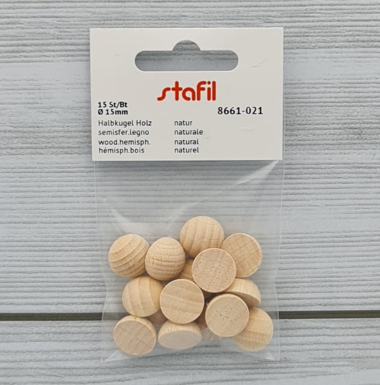 Semi Sfere di Legno 15mm Stafil