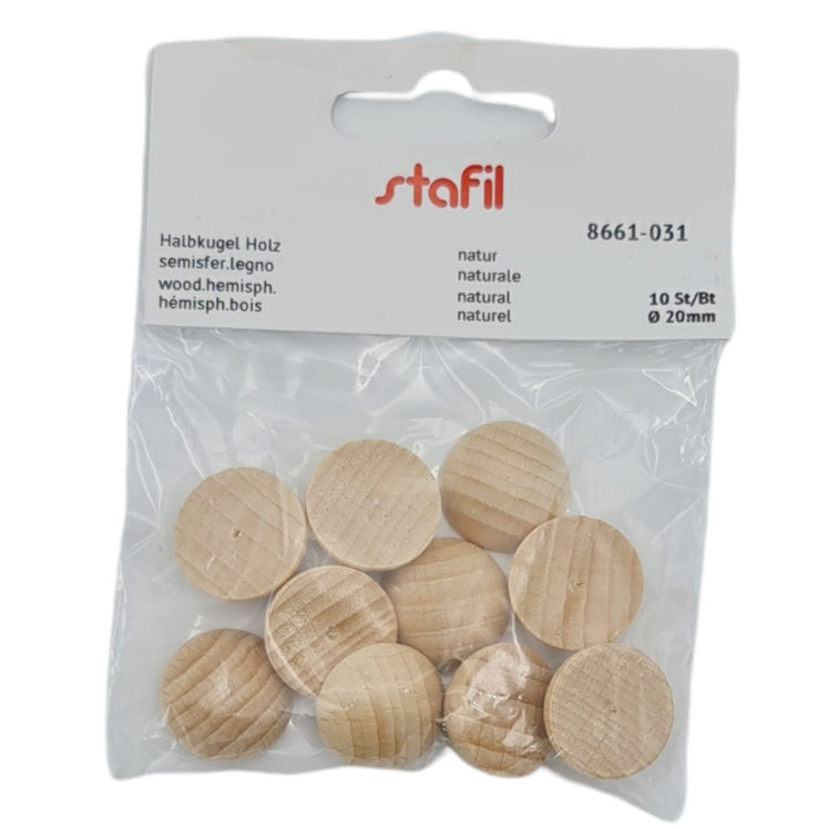Semi Sfere di Legno 20mm Stafil