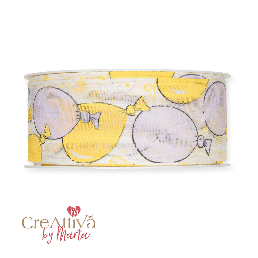 Nastro Palloncini Lavanda 40mm Creattiva by Marta