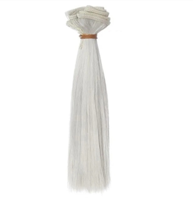 Straight Silver Hair 15cm long