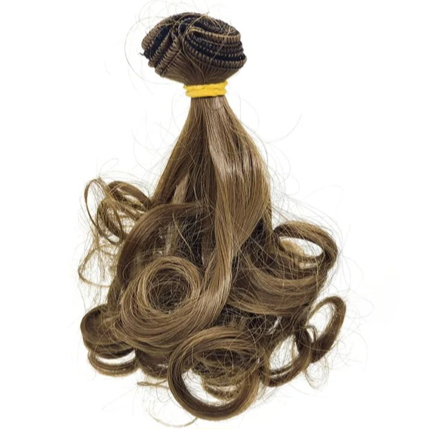 Curly Brown Hair 15cm long