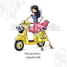 Stamp Uptown girl Vienna and her Vespa cod. EB223