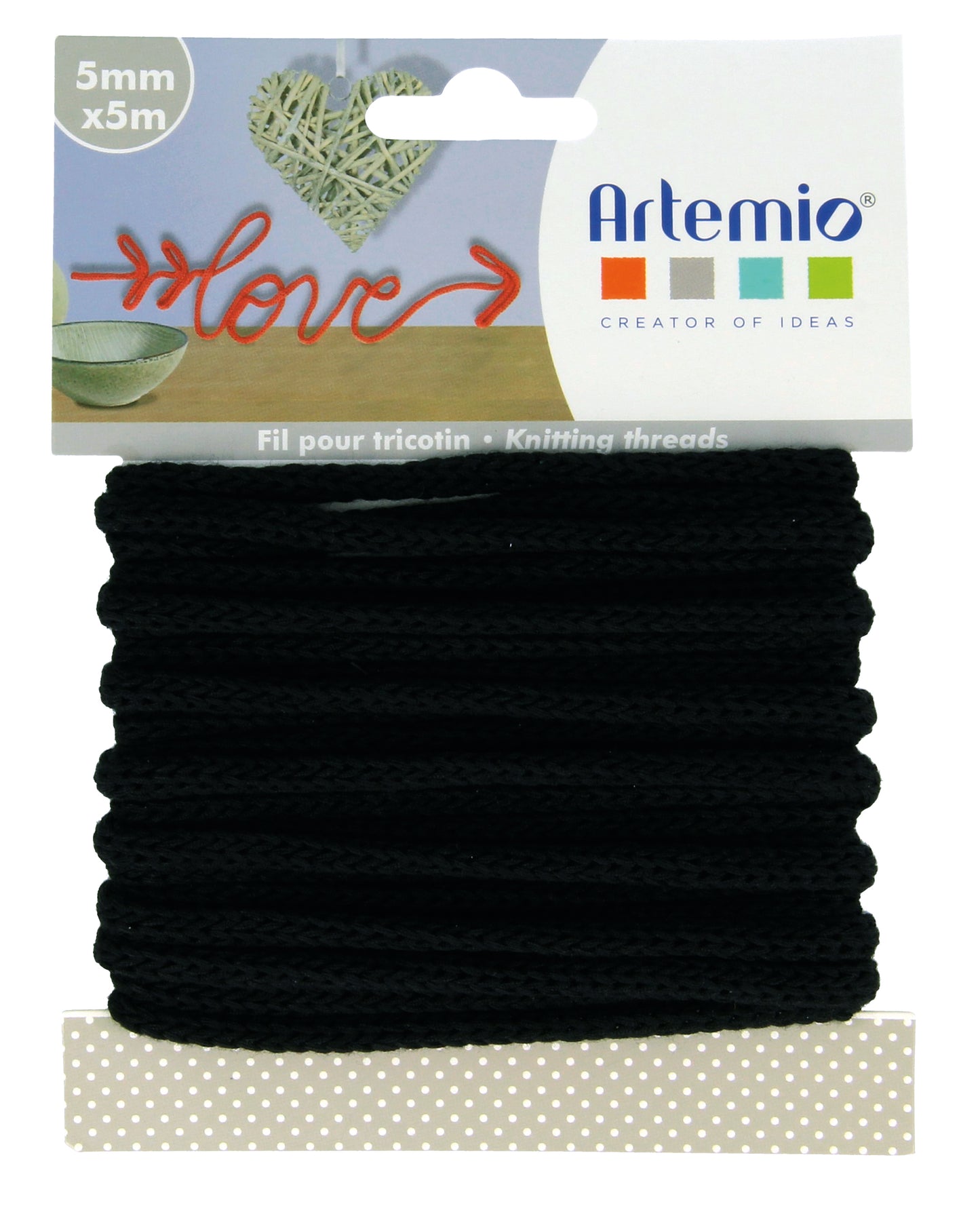 Tricot 5mm Noir Artemio Code 13001055