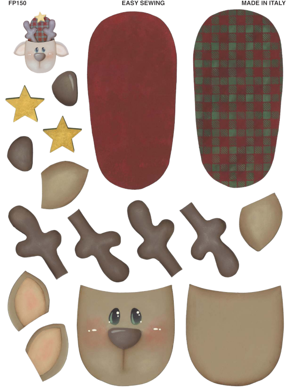 Pannello Pantofola Porta dolci Renna Easy Sewing Kitiama
