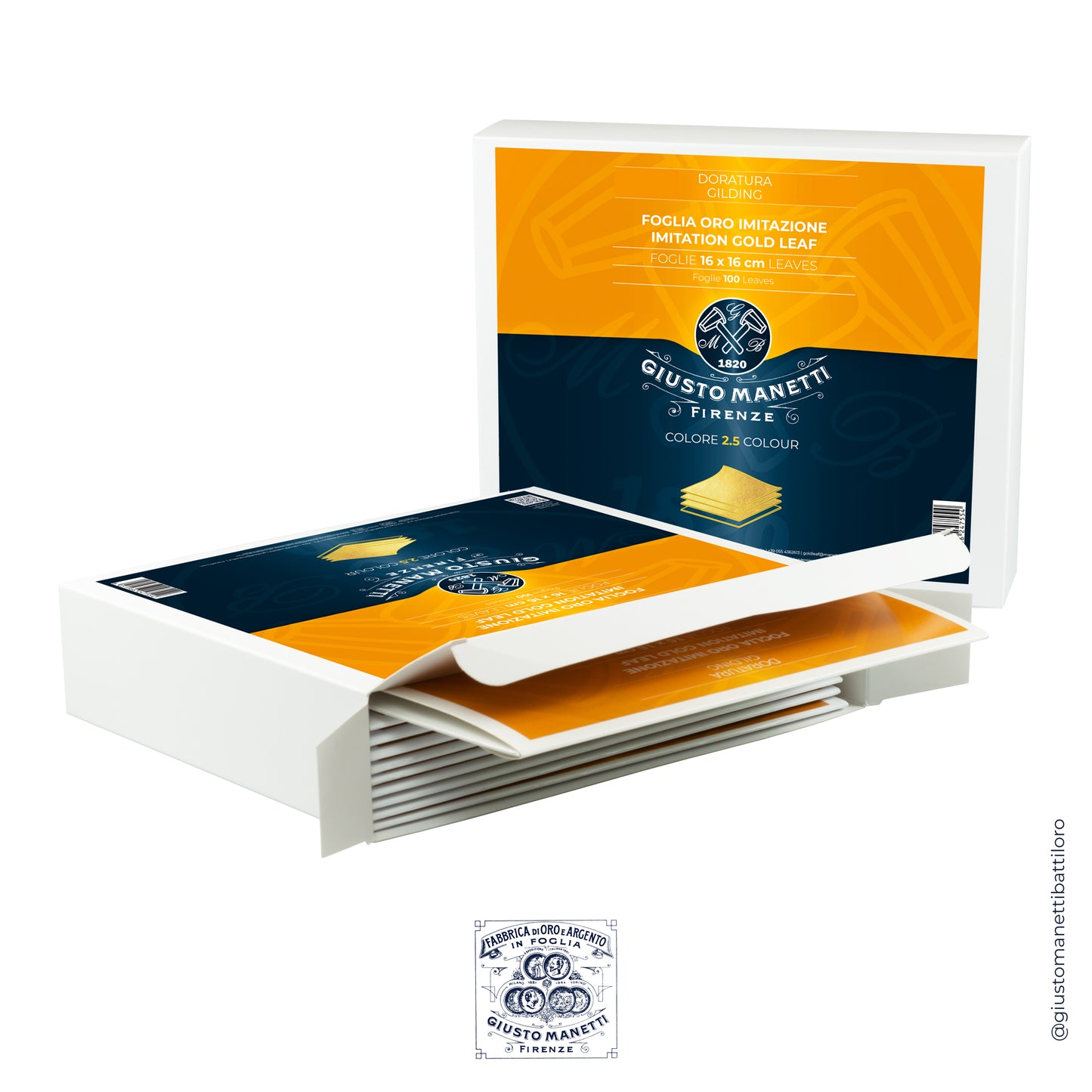 Imitation Gold Leaf 100 sheets 16x16 Color 2.5