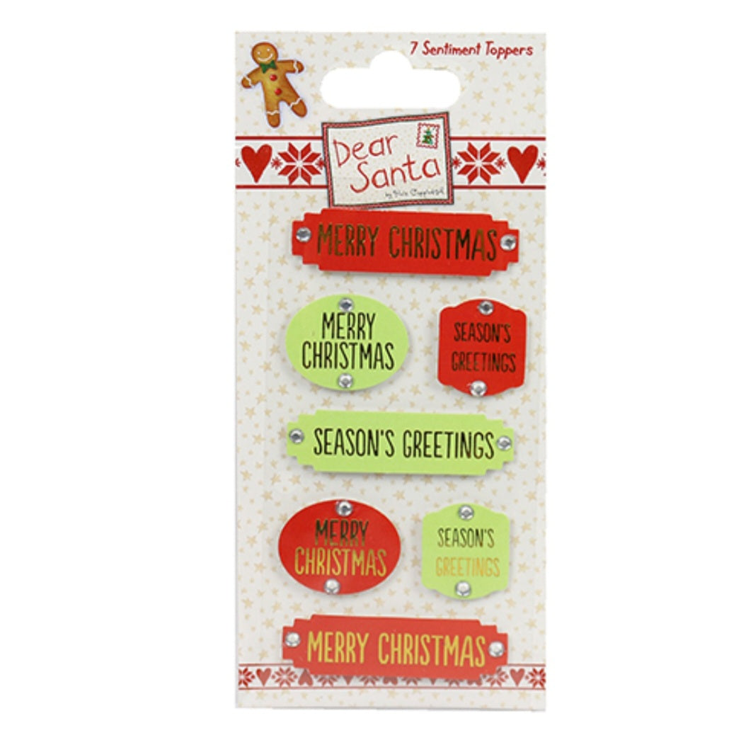 Sentiment toppers Dear Santa