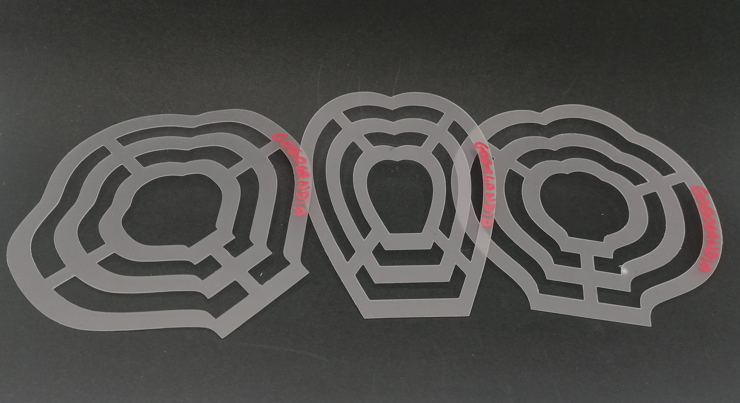 Stencil Petali Fiori Polipropilene Gogolandia 3 Pezzi