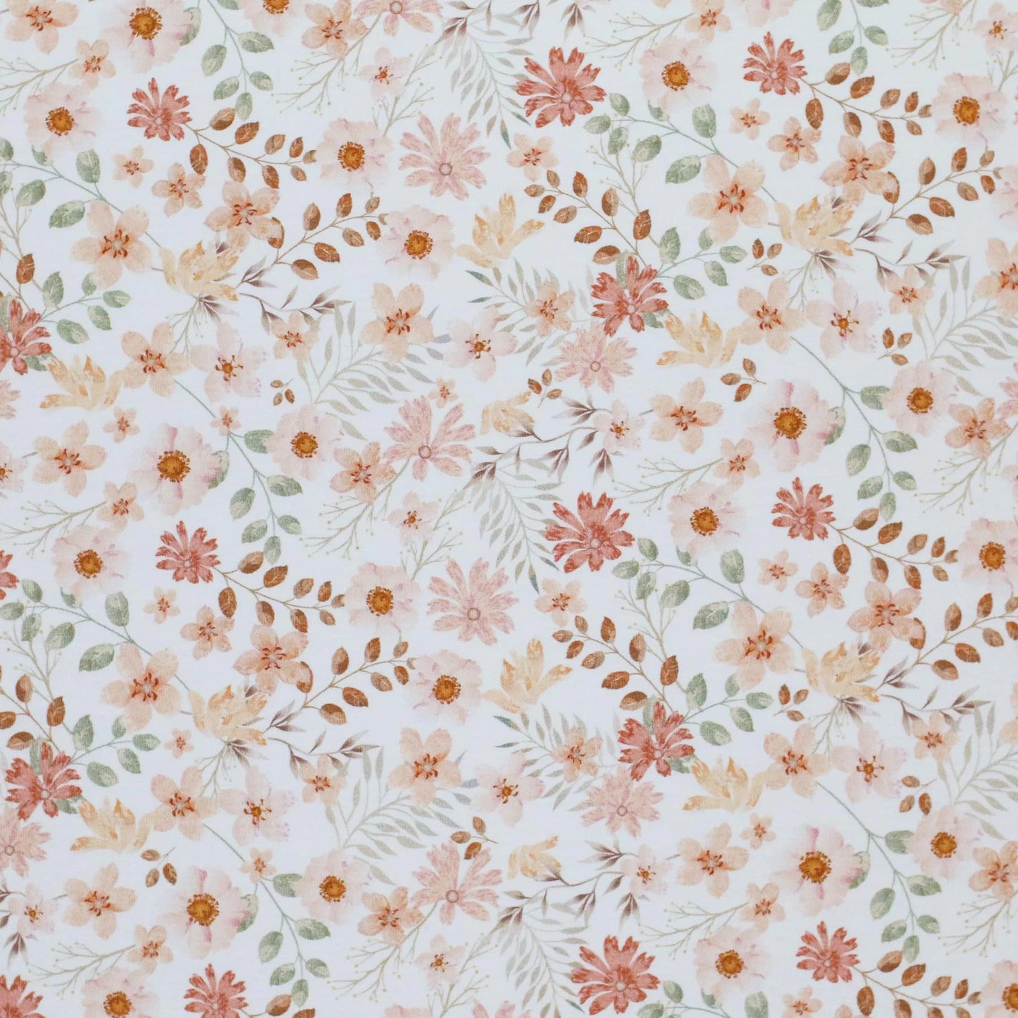 Jersey Stampato Fiori Pastello Pesca Gogolandia