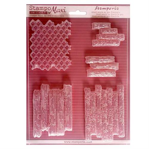 Stampo Mattoni e Legni A4 Stamperia