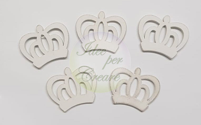 Motifs de couronne en bois 3 cm (bl 5 pcs) L-100