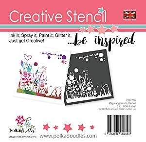 Stencil Polkadoodles Magical Grasses