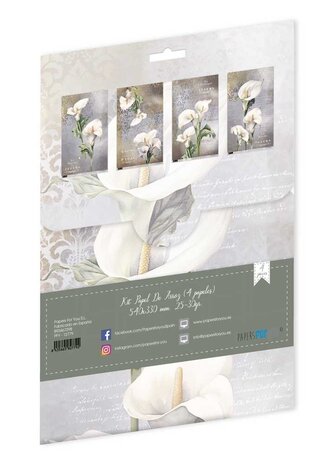 Set 4 Fogli Carta Riso Papers For You Calla Lily