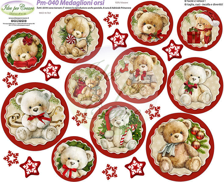 Pannello Medio Medaglioni Orsi 12 cm Idee Per Creare