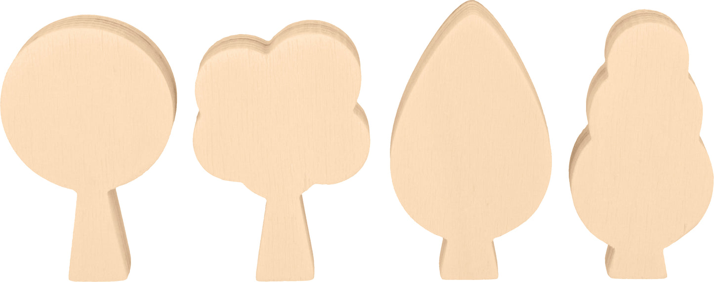 Alberi in legno 4 pezzi Artemio