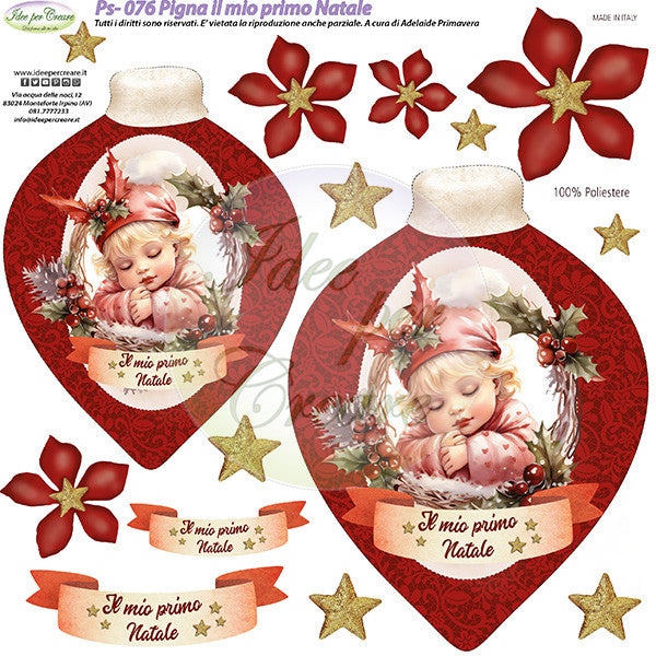 Pannello Mini Pigna il Mio Primo Natale Rosa Idee Per Creare