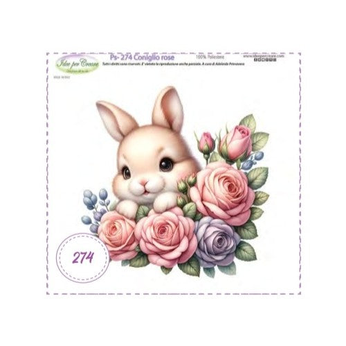 Pannello Mini Coniglio con Rose Idee Per Creare