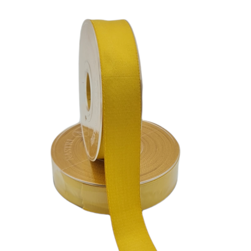 Nastro Double Satin Ocra 25mm Gogolandia