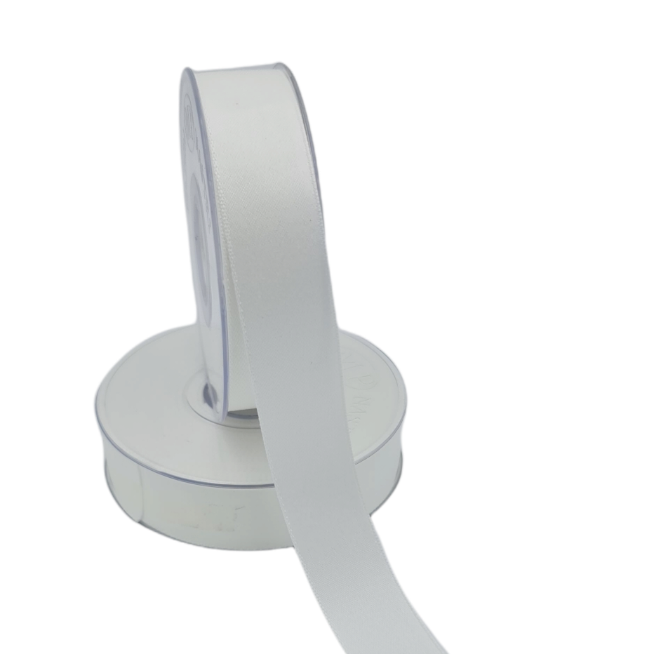 Nastro Double Satin Bianco 25mm Gogolandia