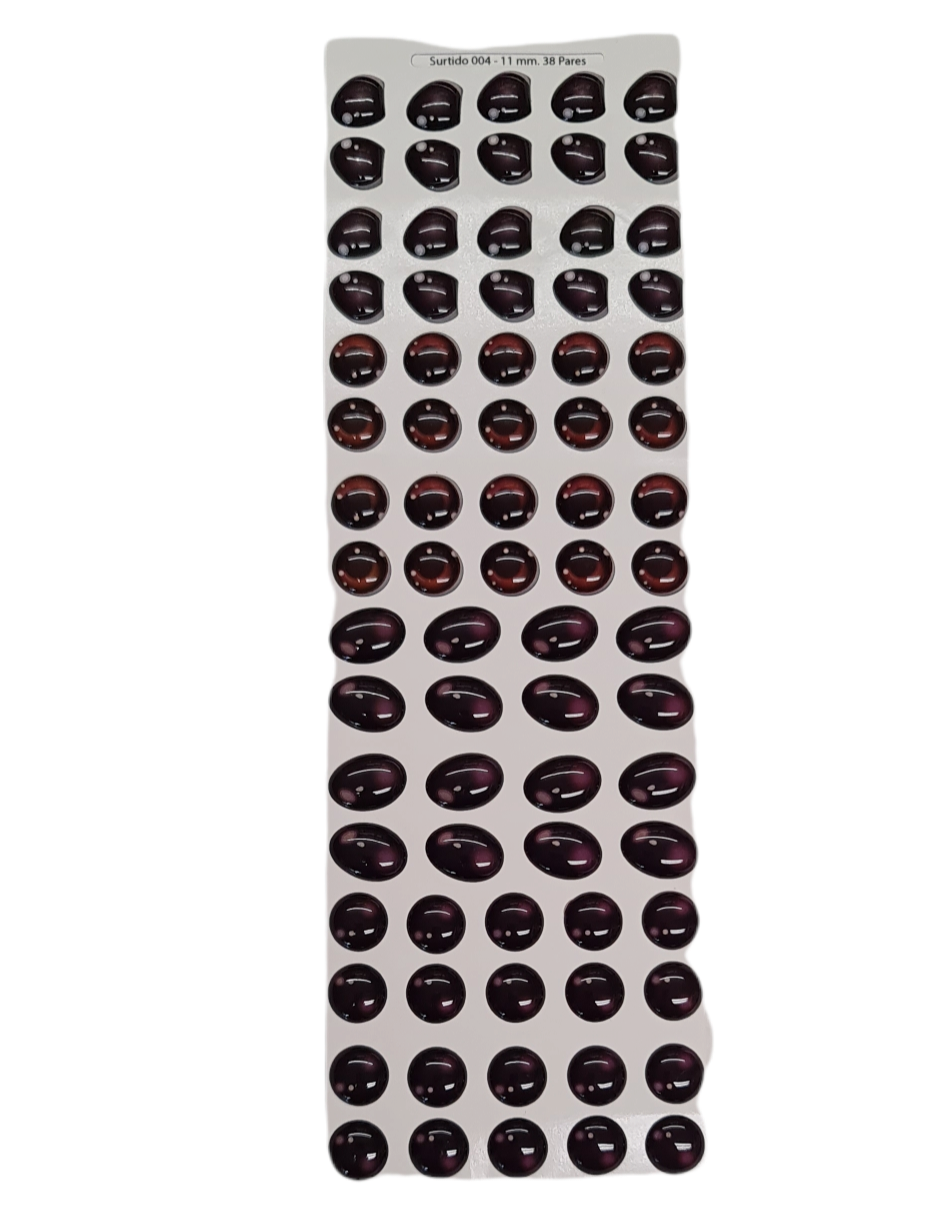 Occhi 3D misura 11mm Misti Mod. 004