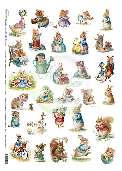 Carta Riso A3 Idee Per Creare Animali della Foresta