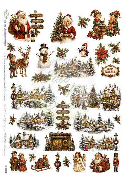 Carta Riso A3 Idee Per Creare Christmas Vintage
