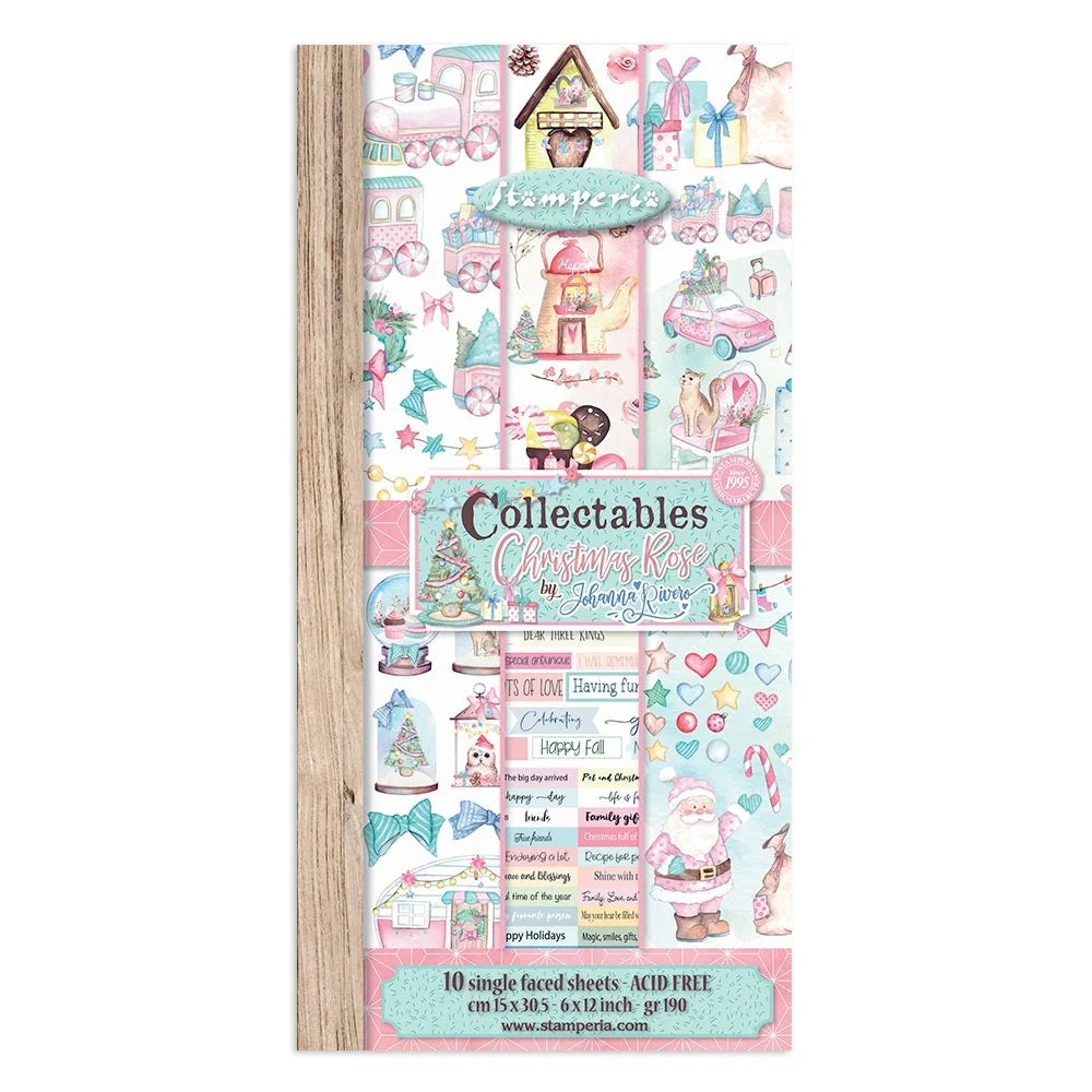 Blocco Stamperia Christmas Rose 15x30