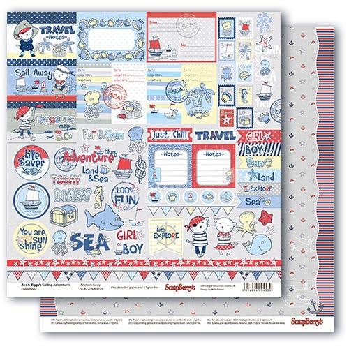 Foglio ScrapBerry's Zoe & ziggy's Sailing Adventures