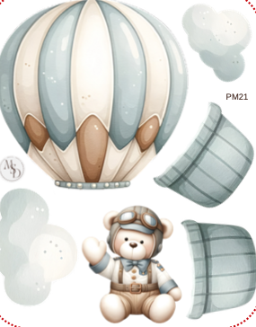 Pannello Medio Orsetto Mongolfiera MSD